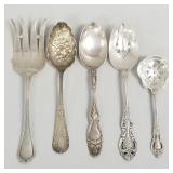 5 sterling silver flatware serving pieces- 12 toz