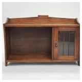 Mission oak cabinet with beveled glass door-