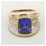 18K gold & 5.33ct natural tanzanite ring with