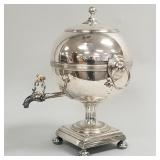 Antique Sheffield silverplated samovar tea urn-