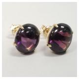 14K gold & amethyst earrings- 3.7g, 10x12mm stones