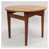 Jens Risom teak side table- 21"H 26"D