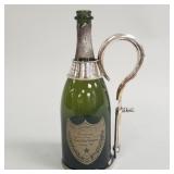 Vintage adjustable silverplate wine bottle holder
