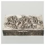 Large hallmarked Hanau silver box- 34 toz-