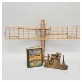 3 Spirit of St. Louis items: balsa wood frame