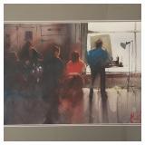 Alvaro Catagnet signed mixed media painting-