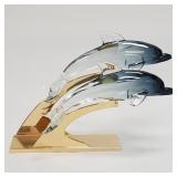 Large Murano glass- signed Andromeda dolphin