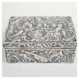 Antique hallmarked silver box with figural/