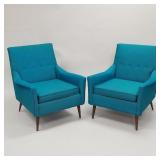 Pair Selig Monroe mid-century modern upholstered