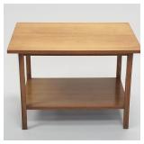 Paul McCobb- Calvin- walnut side table with metal