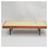 Mid-century modern tile top coffee table- 15 1/8"H