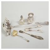 5 pieces sterling silver flatware, etc. & 1