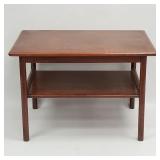 Teak end table with lower shelf- 20 1/4"H 21"W