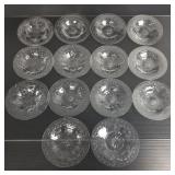 14 Hawkes crystal bowls (1 signed) with wheel