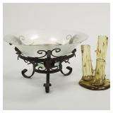 2 pieces Steuben art glass: trunk base by