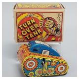 Marx Turn Over Tank tin litho wind up toy with box