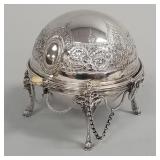 Ornate Victorian Sheffield silverplated roll top