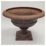 Large heavy cast iron garden urn- 28"H 37 1/2"D