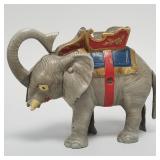Vintage cast iron mechanical circus elephant bank