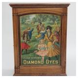 Diamond Dyes advertising cabinet with embossed