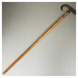 Antique horn handled cane/ alpenstock- 30 1/4"H