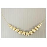 14k gold beaded necklace- 2.6g, 22"L