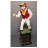 Cast aluminum lawn jockey hitching post- 35"H