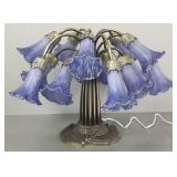 Antique style 15-light dragonfly motif lamp 17"H