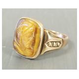10k gold carved tiger