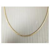 14k gold Italy snake chain necklace- 4.3g, 18"L