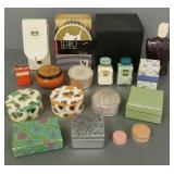 Gp of vintage powder, etc. boxes, "His" 6 1/2"