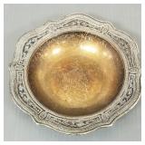Ornate sterling silver bowl- approx 5 toz- 6" diam