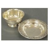 2 small sterling silver bowls- 9 toz. total; 6"D