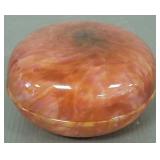 Art Verrier signed St. L art glass powder box- 5"D