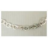 Italy sterling silver chain link necklace- 36"L