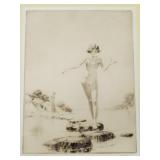 Nat Long signed etching "Stepping Stones"-
