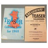2 vintage "Teaser Calendar" advertising sample