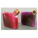 2 Baccarat Deco Ybry perfume bottles- 3 1/2'H,