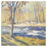 Arts & Crafts signed Redden oil painting on board