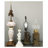 4 lamps incl jeweled, figural, etc.