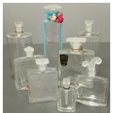 8 vintage perfume bottles w/ frosted glass