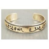 14K & sterling silver Southwest cuff bracelet-