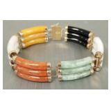 14K gold & opal multi color jade bracelet- 31.8g-