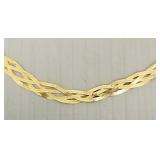 14K gold woven Italy necklace- 6.0g; 18'L