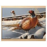 Kevin Daniels signed oil on board pheasant & dog-