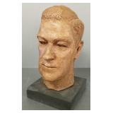 Pottery bust of Clelland Card Minnesota TV