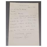 Signed Sinclair Lewis letter, reffering to the