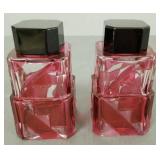 2 signed Nancy Deco crystal perfume bottles (as