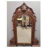 Ornately carved Victorian rosewood dresser mirror-