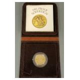 1981 gold sovereign proof coin with case